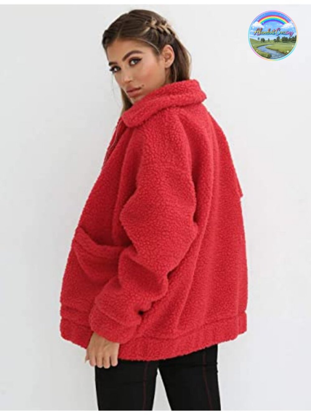 Women's Faux Fur Sherpa Fleece Jacket Oversized Winter Trendy Coat